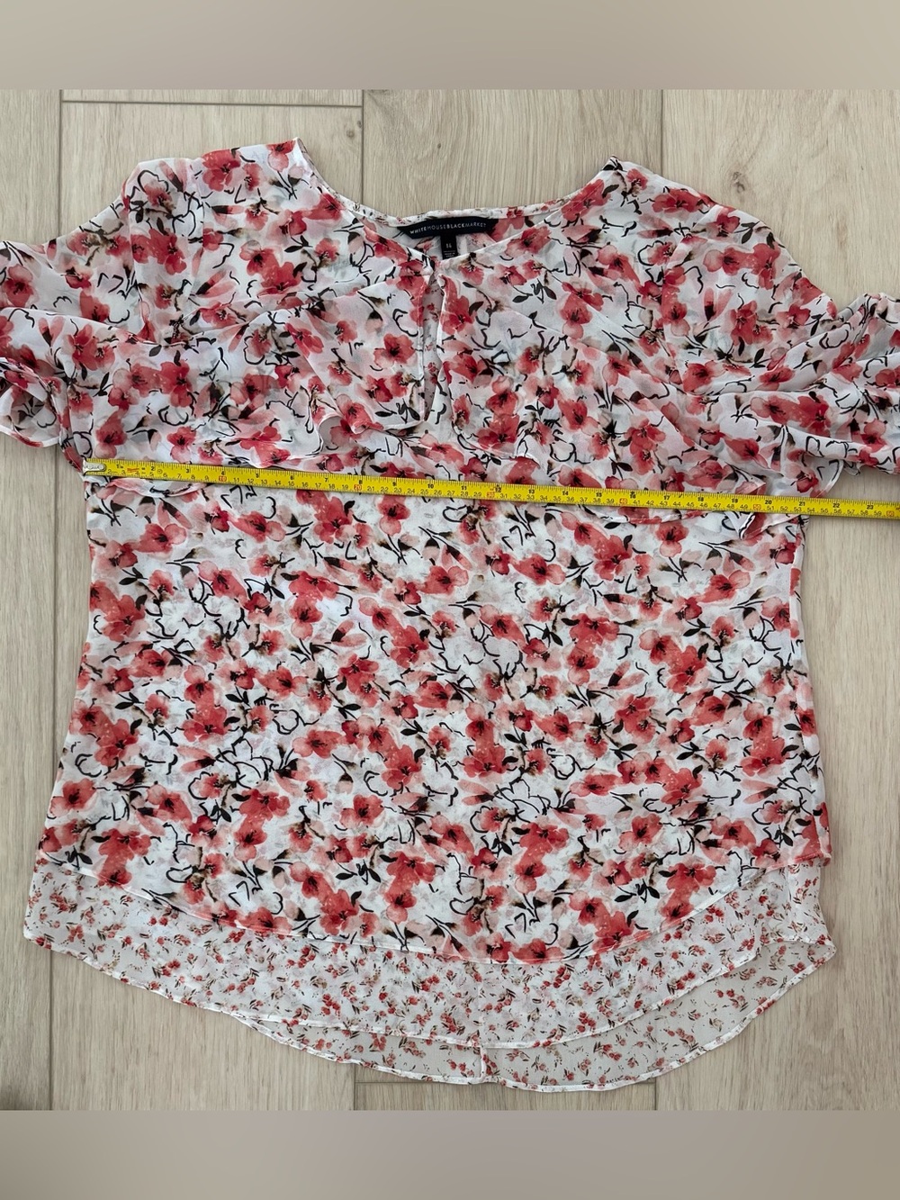 White House Black Market women’s floral romantic blouse long sleeve size 14 - Picture 8 of 10